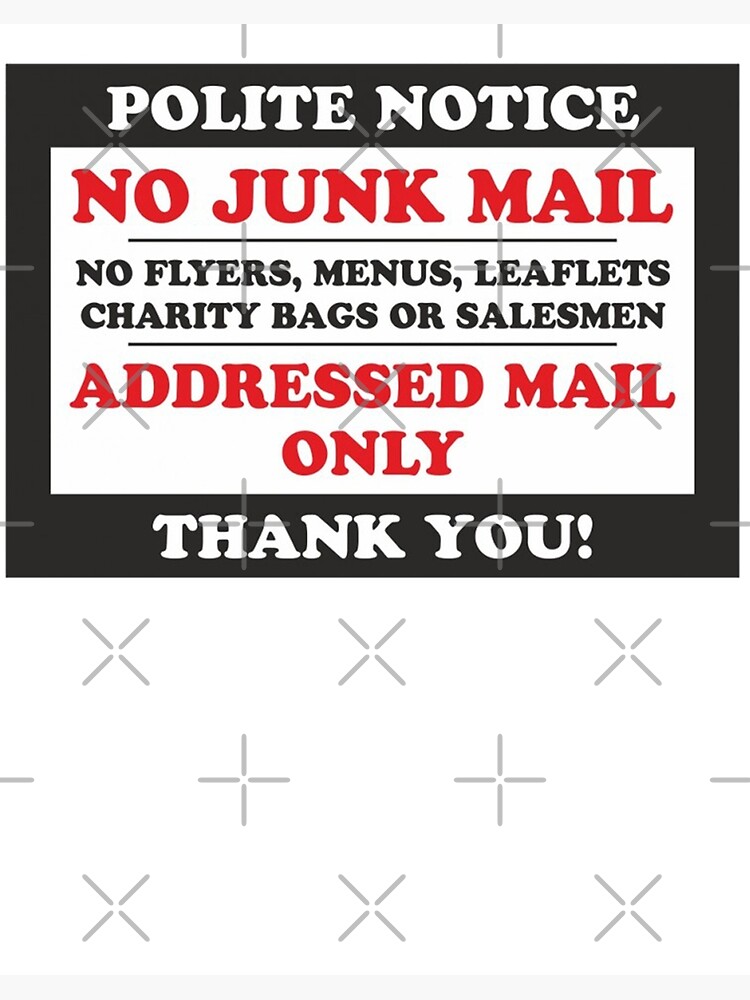 No Leaflets//Menus//Charity Bags//Junk Mail//Canvassers//Sales People Black//Red Sign