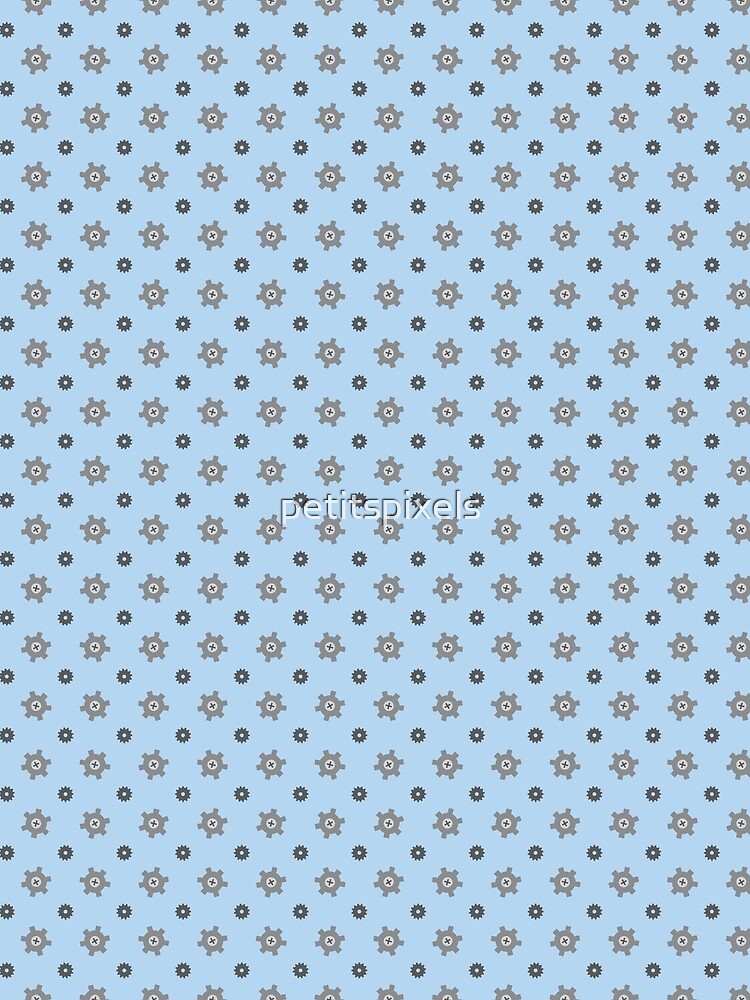 Tiny grey cogs pattern by petitspixels