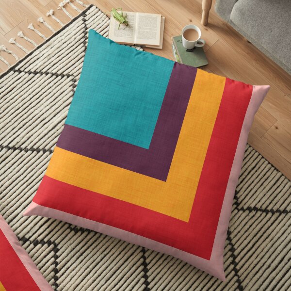 Abstract Mod Cube Teal #midcenturymodern Floor Pillow