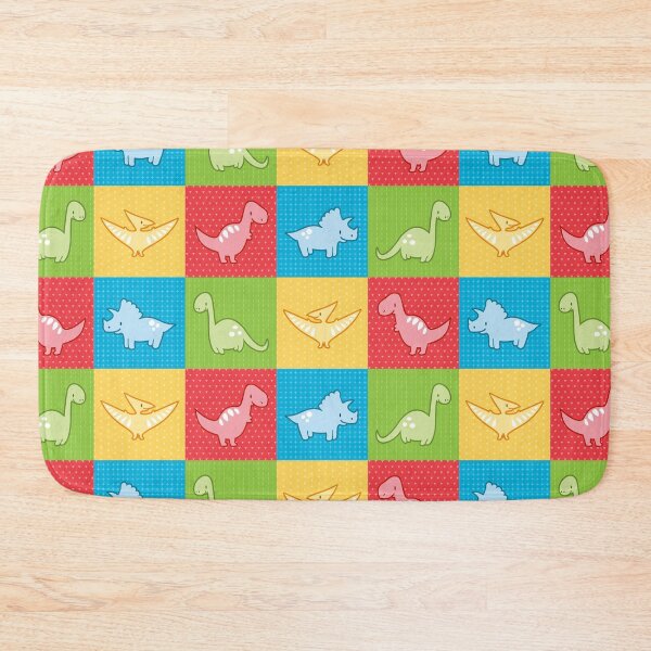 Item preview, Colorful dinosaurs and pterodactyl cheater quilt designed and sold by Petits Pixels.