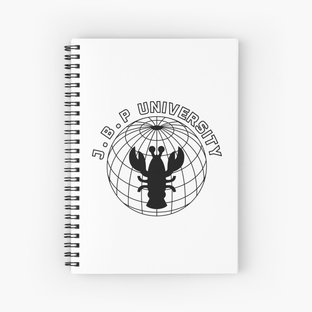 "Jordan B Peterson Lobster University Logo Black" Spiral Notebook for