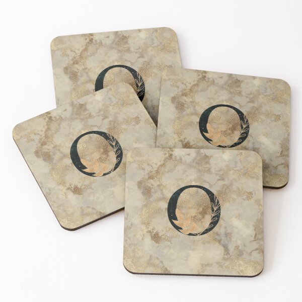 Item preview, Floral Gold Metallic Marble Monogram O designed and sold by MysticMagpie.