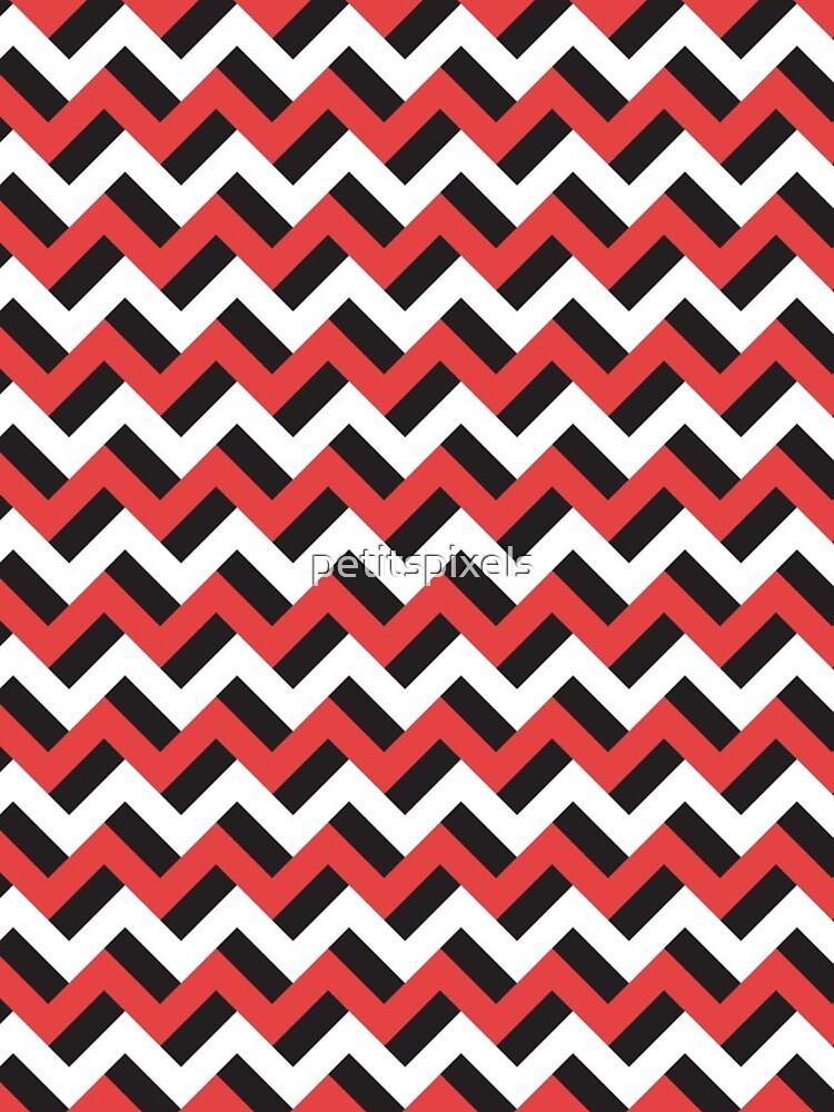 Thumbnail 4 of 4, iPhone Case, Red black and white zigzags designed and sold by petitspixels.