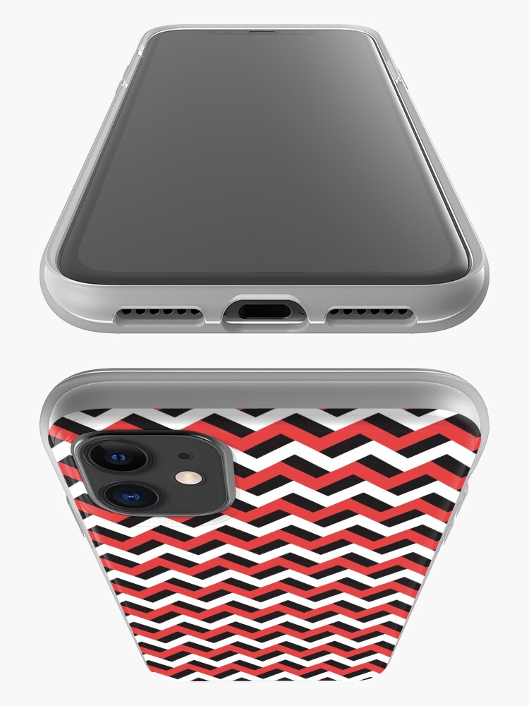 Alternate view of Red black and white zigzags iPhone Case & Cover