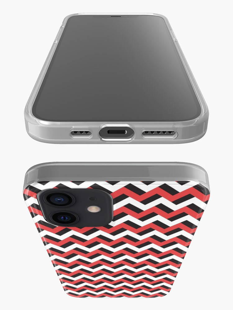 Alternate view of Red black and white zigzags iPhone Case & Cover