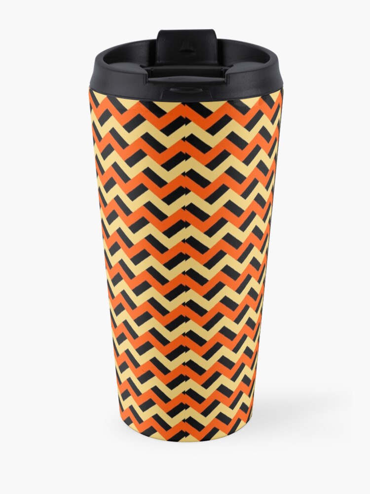 Alternate view of Pumpkin-esque zigzags Travel Mug