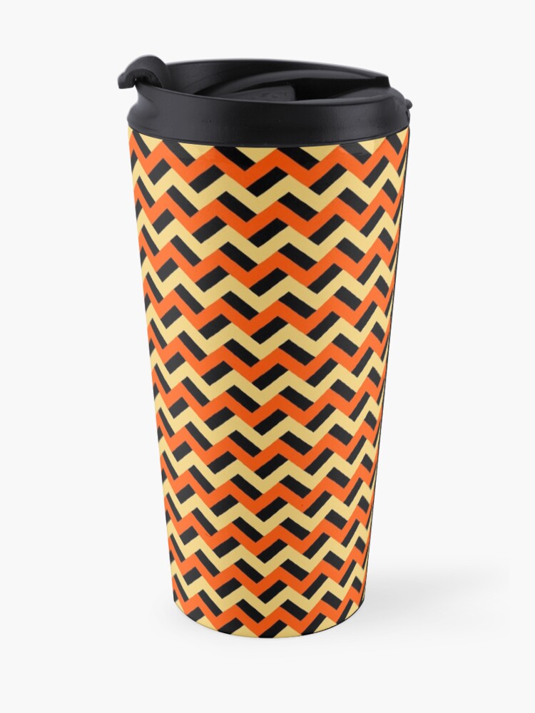 Alternate view of Pumpkin-esque zigzags Travel Mug