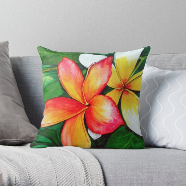 Frangipanis Throw Pillow
