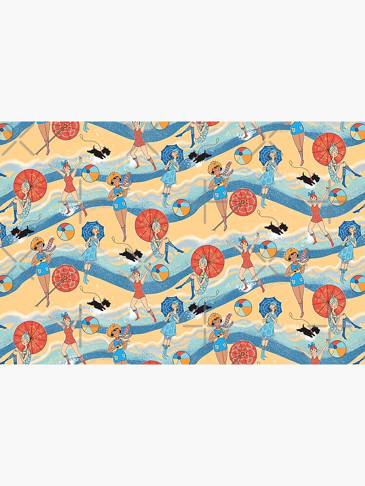 1920s Bathing Beauties in Roaring Twenties Swimwear with Ukeleles and Scotty Dogs by vinpauld