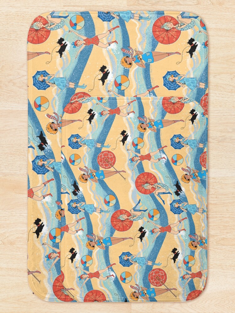 Alternate view of 1920s Bathing Beauties in Roaring Twenties Swimwear with Ukeleles and Scotty Dogs Bath Mat