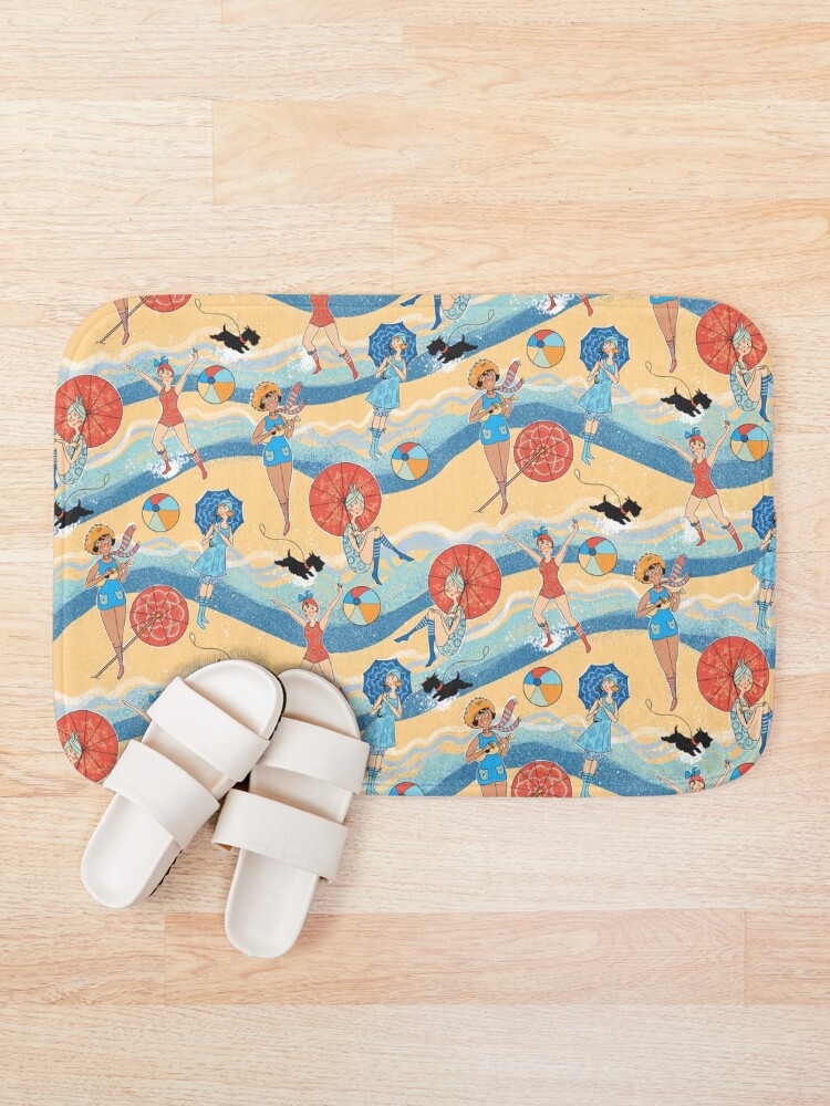 Alternate view of 1920s Bathing Beauties in Roaring Twenties Swimwear with Ukeleles and Scotty Dogs Bath Mat