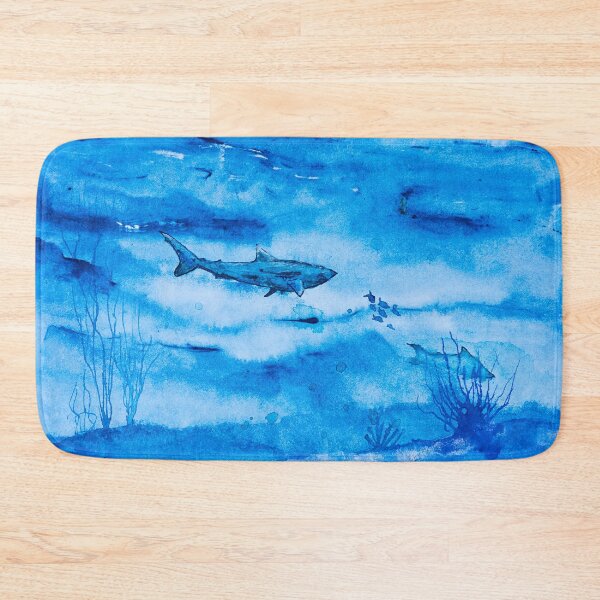 Item preview, Great white in blue designed and sold by Kissart.