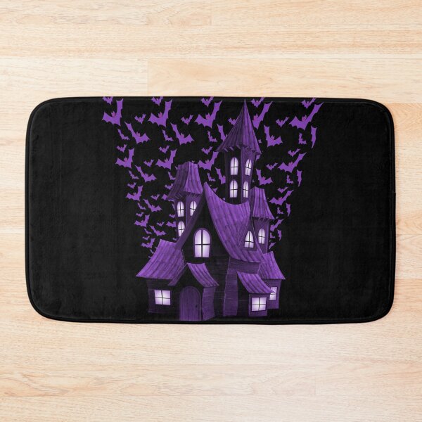Item preview, Purple Halloween Haunted House Bat Flyover designed and sold by Creepyhollow.