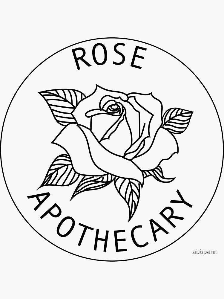 "Rose Apothecary - White" Sticker for Sale by abbpann | Redbubble