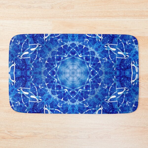 Item preview, Jewel Blue and White Celtic Star Mandala Tile designed and sold by jocelynsart.