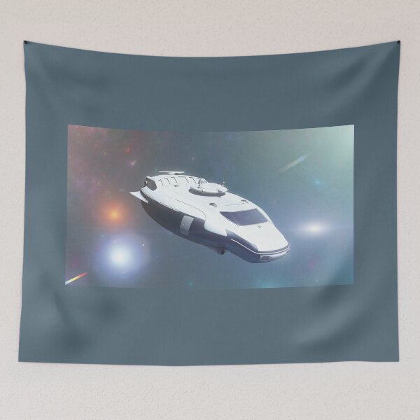 Item preview, The Spacecraft in space with nebula and stars. a spaceship flying in the deep space. 3D Render designed and sold by Ryan  Rad.