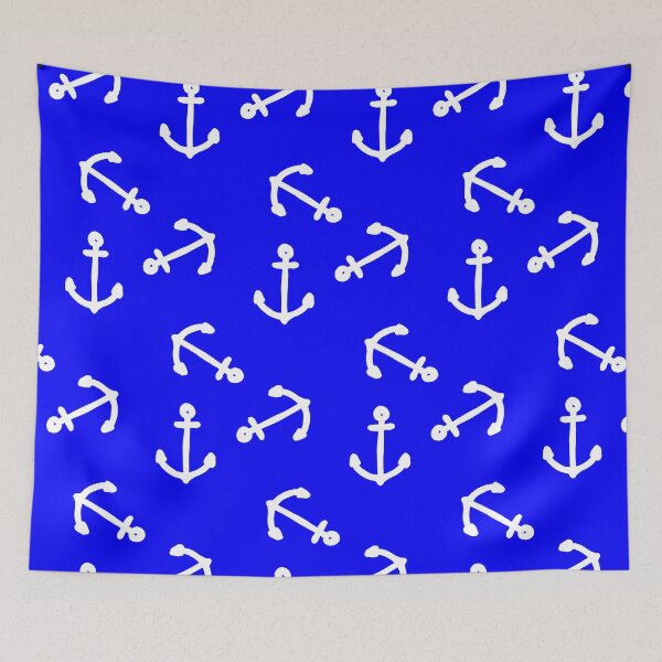 Item preview, Nautical Anchors Blue And White Vintage Minimalist designed and sold by funnytshirtemp.