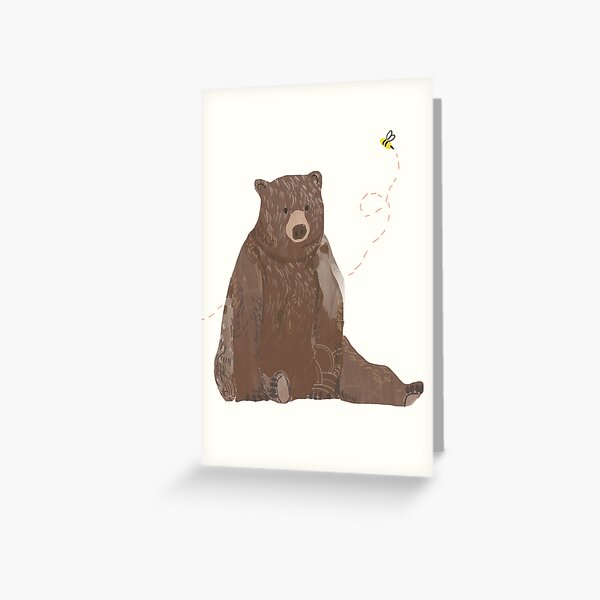 Cute Bee Greeting Cards Redbubble - bye bye sun bear sun bear leaves bee swarm simulator roblox