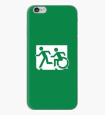 Emergency Exit Sign, with the Accessible Means of Egress Icon and Running Man, part of the Accessible Exit Sign Project iPhone Case