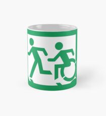 Emergency Exit Sign, with the Accessible Means of Egress Icon and Running Man, part of the Accessible Exit Sign Project Mug