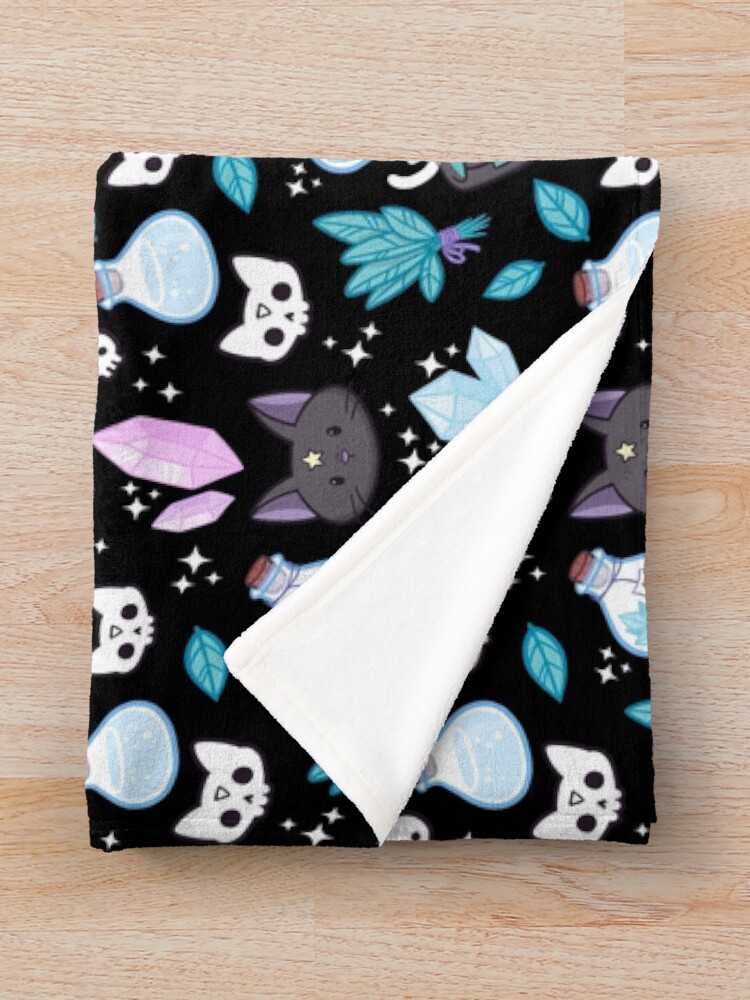 Alternate view of Herb Witch // Black | Nikury Throw Blanket