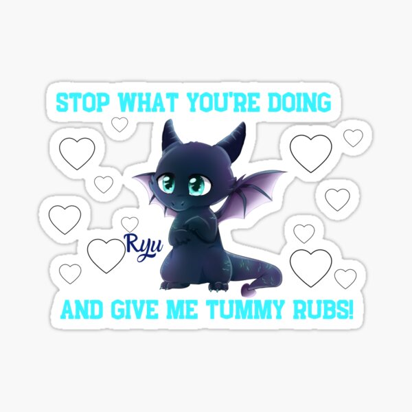 dragon tummy rubs Sticker
