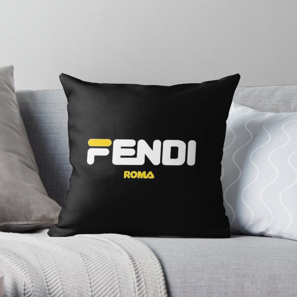 fendi logo blanc Coussin