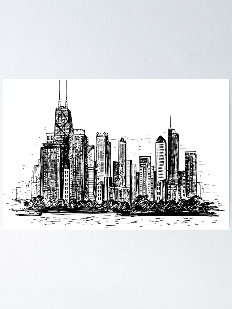 Chicago Skyline Design / Gift City Cityscape' Men's T-Shirt