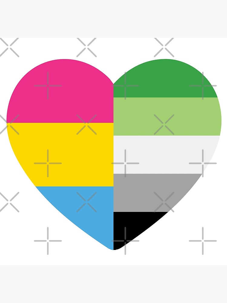 Aromantic Pansexual Heart Poster By Dlpalmer Redbubble