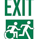 Emergency Exit Sign With The Accessible Means Of Egress Icon And Running Man Part Of The Accessible Exit Sign Project Canvas Print By Leewilson Redbubble
