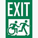 Emergency Exit Sign With The Accessible Means Of Egress Icon And Running Man Part Of The Accessible Exit Sign Project Spiral Notebook By Leewilson Redbubble