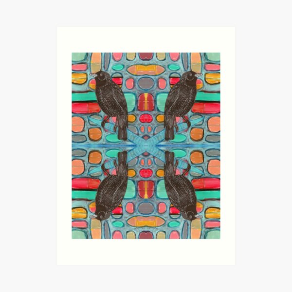 Bright Blackbirds Art Print