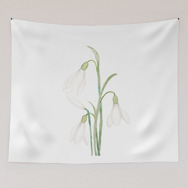Item preview, hand painted angelic snowdrop flowers watercolor designed and sold by SelenePaintings .