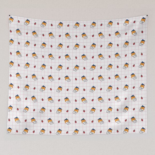 Item preview, Love Mail ~ Kawaii Red Tan Shiba in Pink Graph Paper designed and sold by CandyHorrorShop.