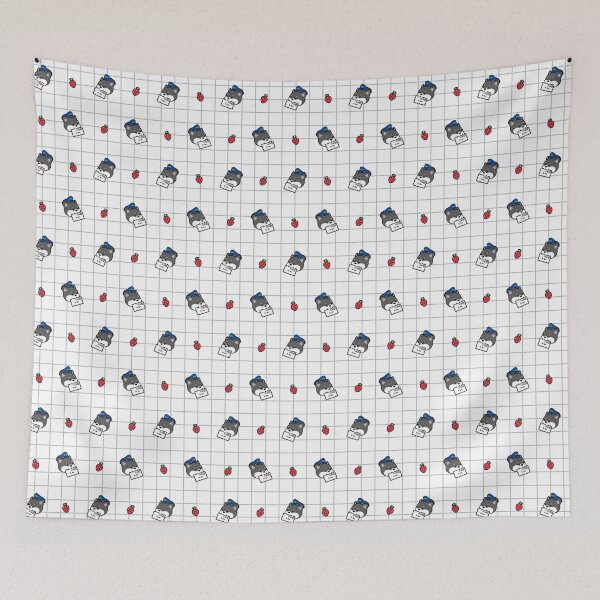 Item preview, Love Mail ~ Kawaii Gray Black Shiba in Gray Graph Paper designed and sold by CandyHorrorShop.