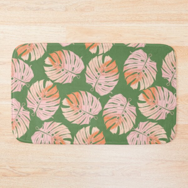 Item preview, Tropical Green and Coral Leave Pattern designed and sold by tmckaydesigns.