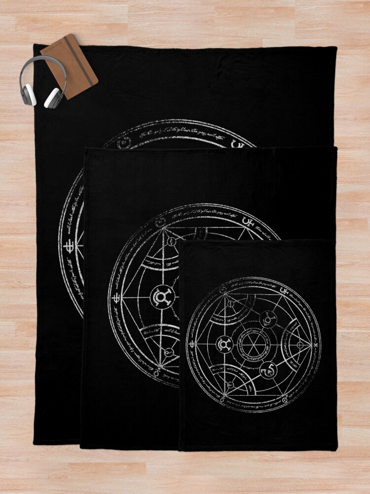 Alternate view of Human transmutation circle - chalk Throw Blanket