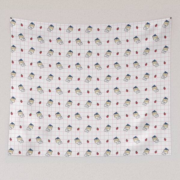 Item preview, Love Mail ~ Kawaii Cream Shiba in Pink Graph Paper designed and sold by CandyHorrorShop.