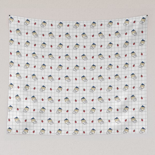 Item preview, Love Mail ~ Kawaii Cream Shiba in Gray Graph Paper designed and sold by CandyHorrorShop.