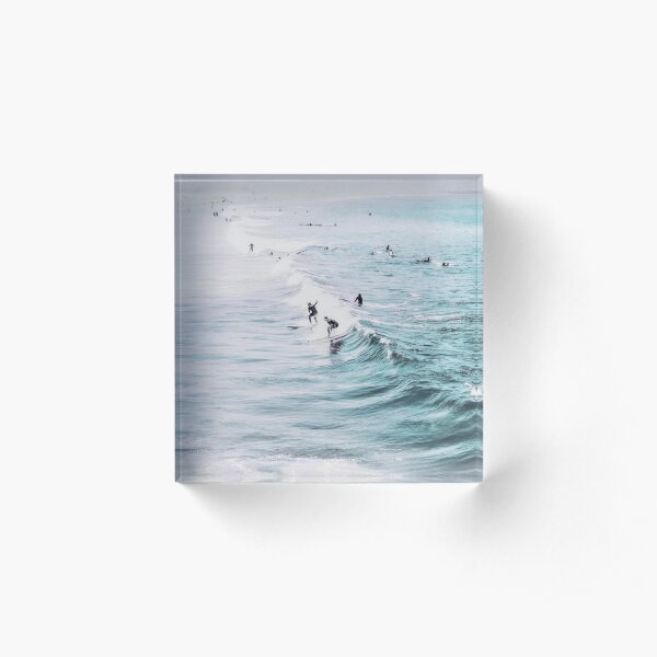 California beach, Ocean, Coast, Beach, Surfing, Water Acrylic Block