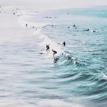 Artwork thumbnail, California beach, Ocean, Coast, Beach, Surfing, Water by juliaemelian