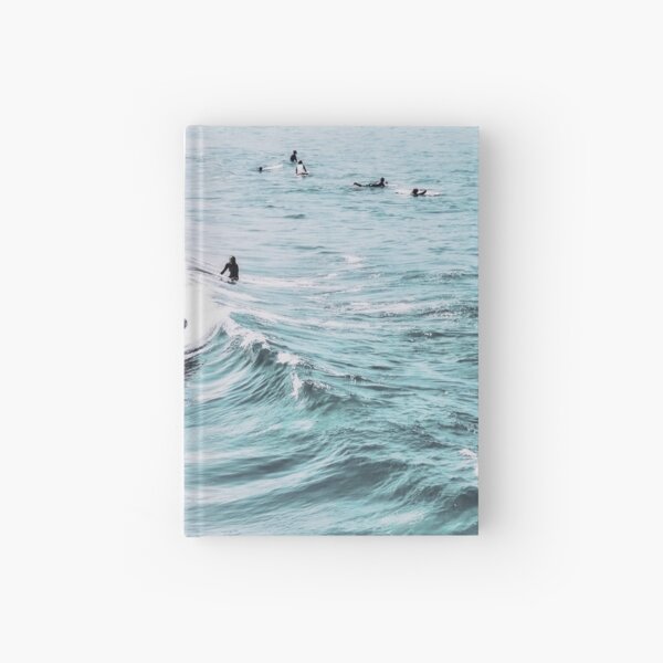 California beach, Ocean, Coast, Beach, Surfing, Water Hardcover Journal