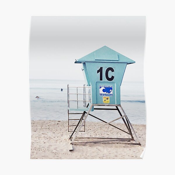 California beach, Ocean, Coast, Beach art Poster