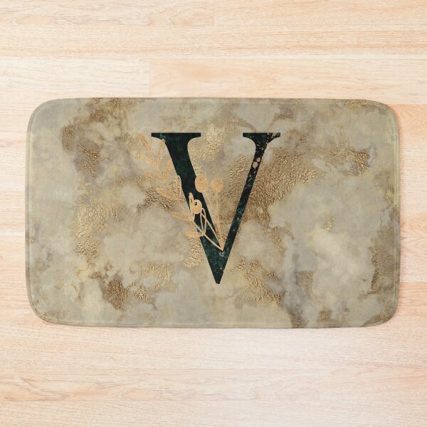Item preview, Gold Metallic Marble Monogram V designed and sold by MysticMagpie.