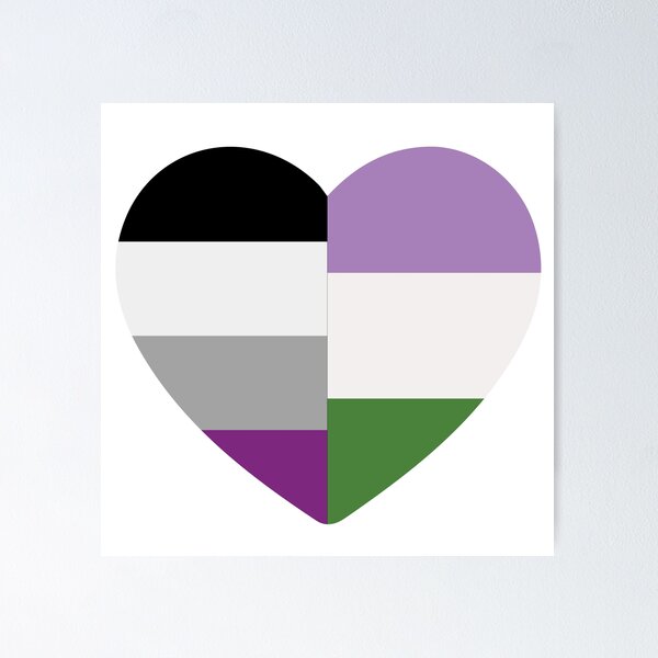Item preview, Genderqueer Asexual Heart designed and sold by dlpalmer.
