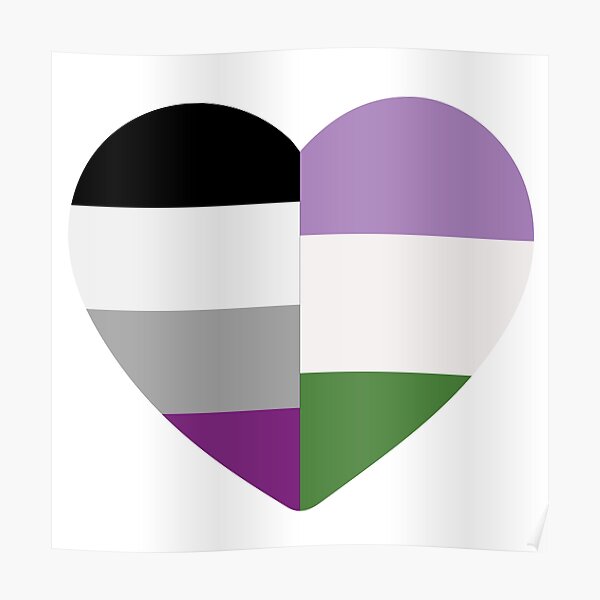 Genderqueer Asexual Heart Poster For Sale By Dlpalmer Redbubble 