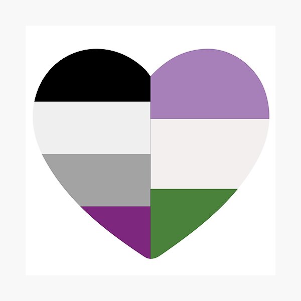 Item preview, Genderqueer Asexual Heart designed and sold by dlpalmer.