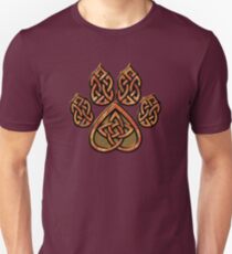 Celtic Knot Pawprint - Red Unisex T-Shirt