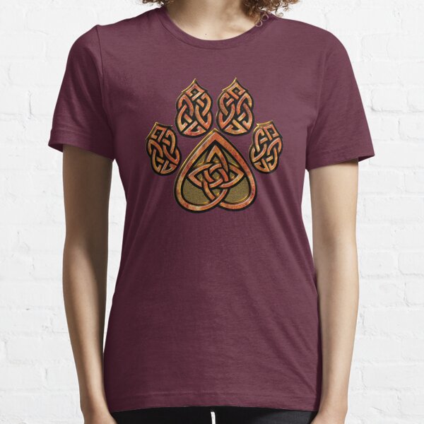 Celtic Knot Pawprint - Red Essential T-Shirt