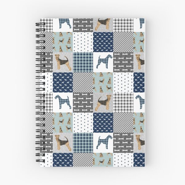 Item preview, airedale patchwork bedding, airedale bedding, airedale dog design, cute dog, dog fabric, plaid, buffalo plaid, dog design  designed and sold by PetFriendly.